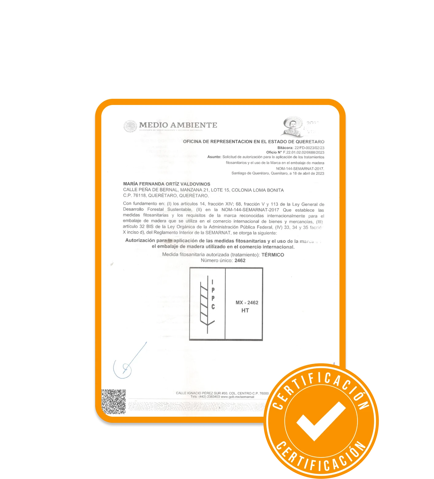 Certificado NOM-144